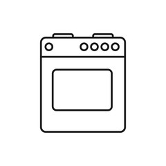 vector outline icon of gas stove