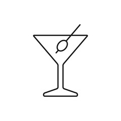 vector outline icon of martitni glass