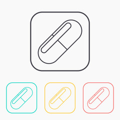 Obraz premium vector outline icon of drugs