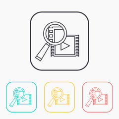 vector outline icon of video search