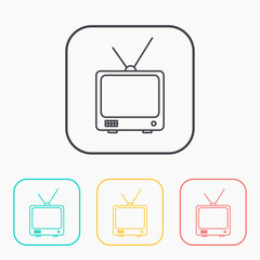 vector outline icon of tv set