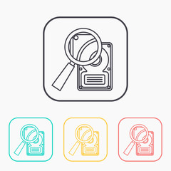 vector outline icon of hard disk search