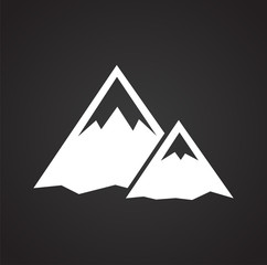 Mountain icon on background for graphic and web design. Simple vector sign. Internet concept symbol for website button or mobile app.