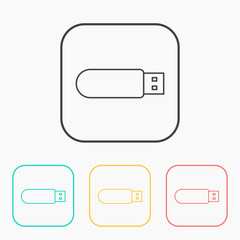 vector outline icon of usb stick