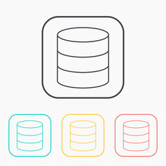 vector outline icon of database