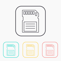 vector outline icon of memory card