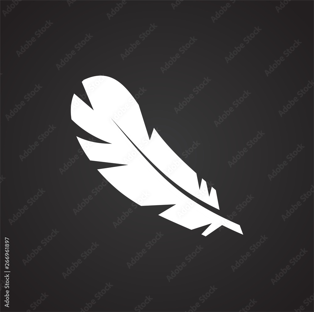 Poster feather icon on background for graphic and web design. simple vector sign. internet concept symbol f