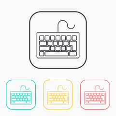 vector outline icon of keyboard