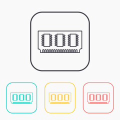 vector outline icon of memory chip