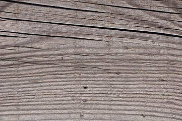 Fototapeta premium Texture photo of grey, worn, shabby, old and cracked wood which was exposed to weather and sun for years. Ideal as a background.