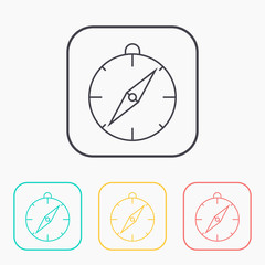 Compass illustration. Navigation vector outline icon.