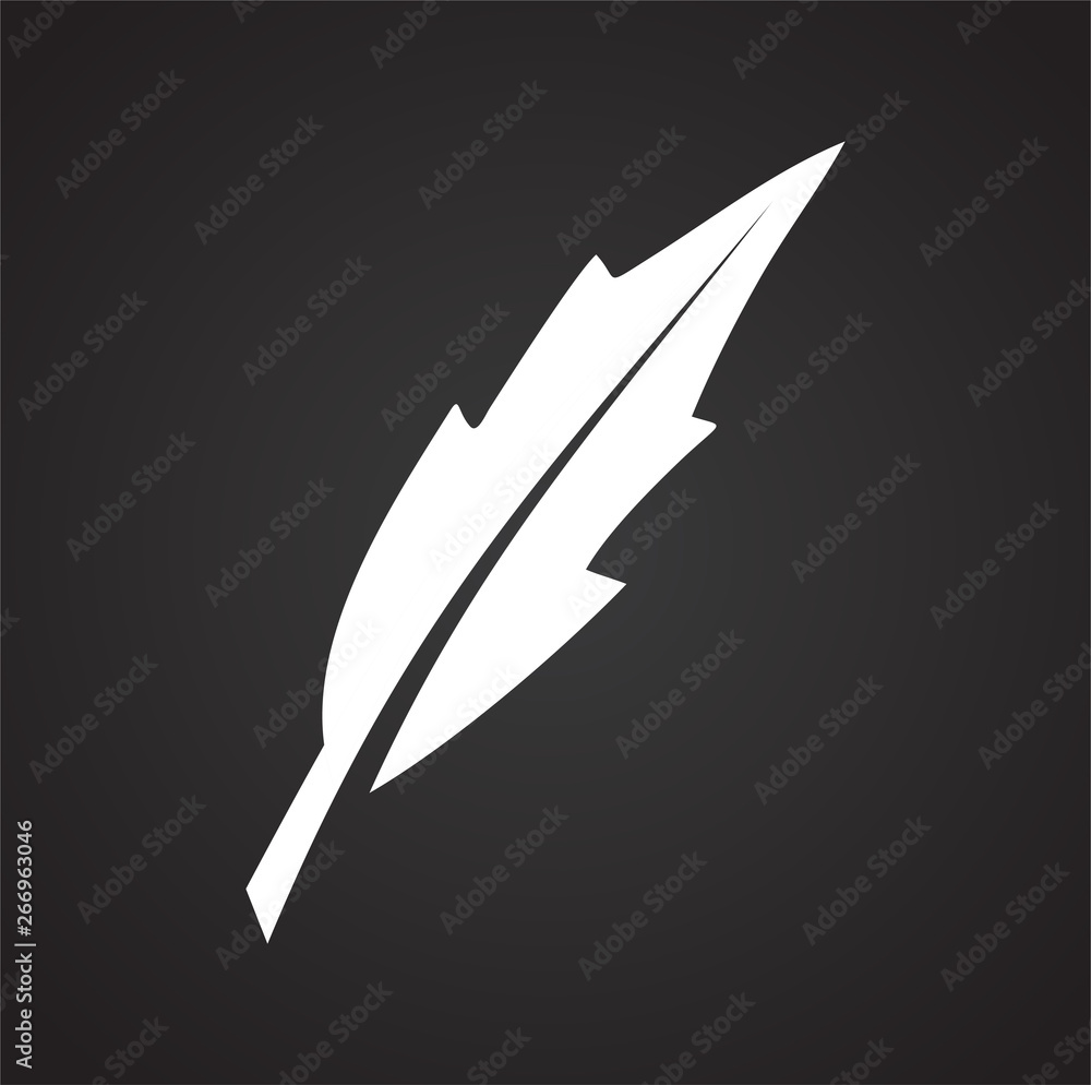 Poster feather icon on background for graphic and web design. simple vector sign. internet concept symbol f