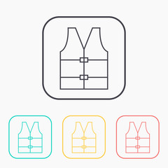 Rescue jacket illustration. Safety vector outline icon
