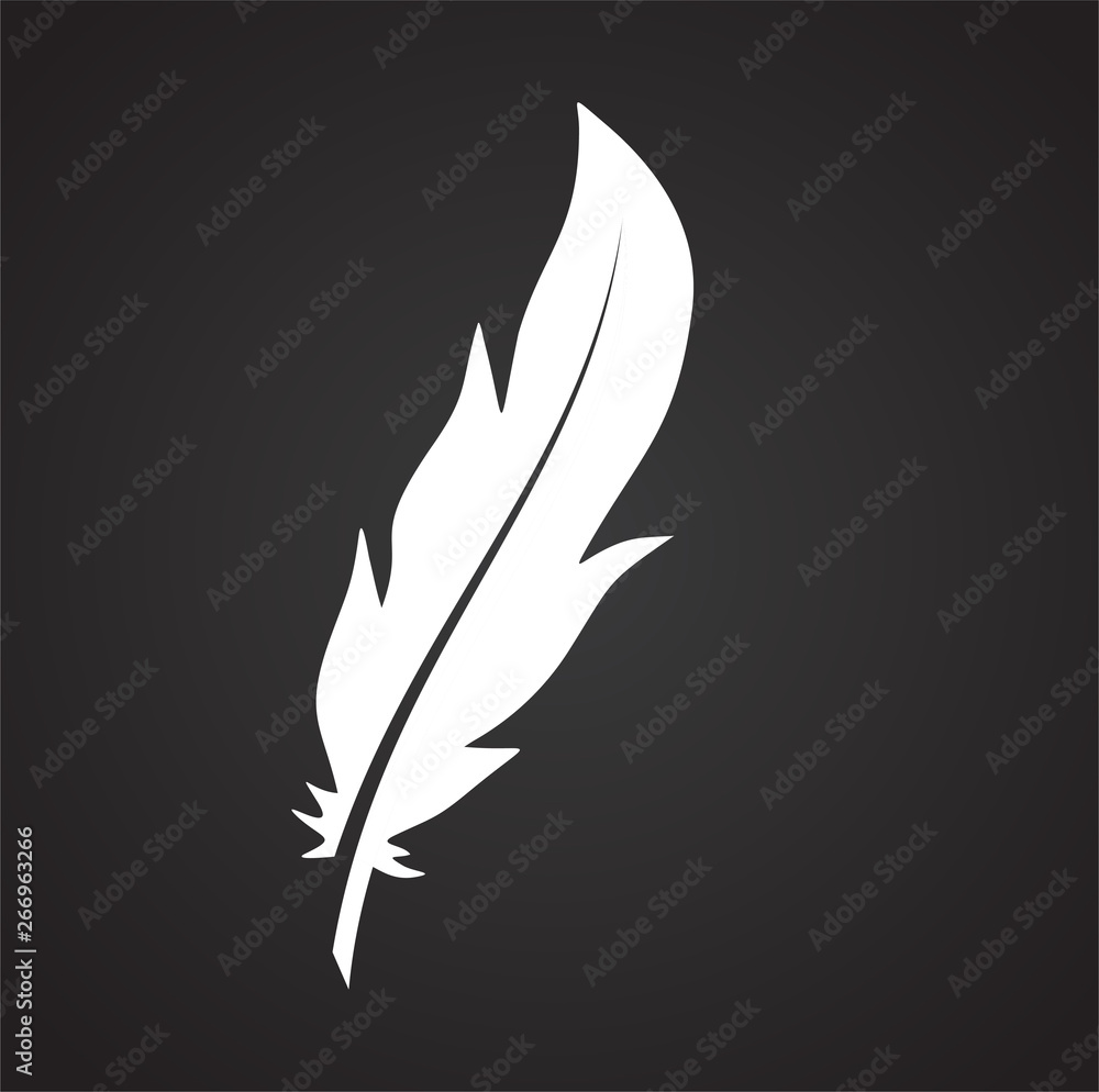 Poster feather icon on background for graphic and web design. simple vector sign. internet concept symbol f