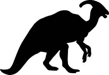 Parasaurolophus 2 isolated vector silhouette © Loveleen