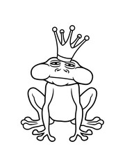 kröte frosch froschkönig märchen prinz krone quak amphibie comic cartoon clipart design lustig cool müde liebe frühling tümpel