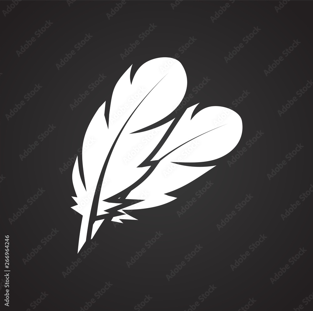 Poster feather icon on background for graphic and web design. simple vector sign. internet concept symbol f