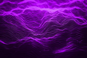 Abstract purple neon light waves background