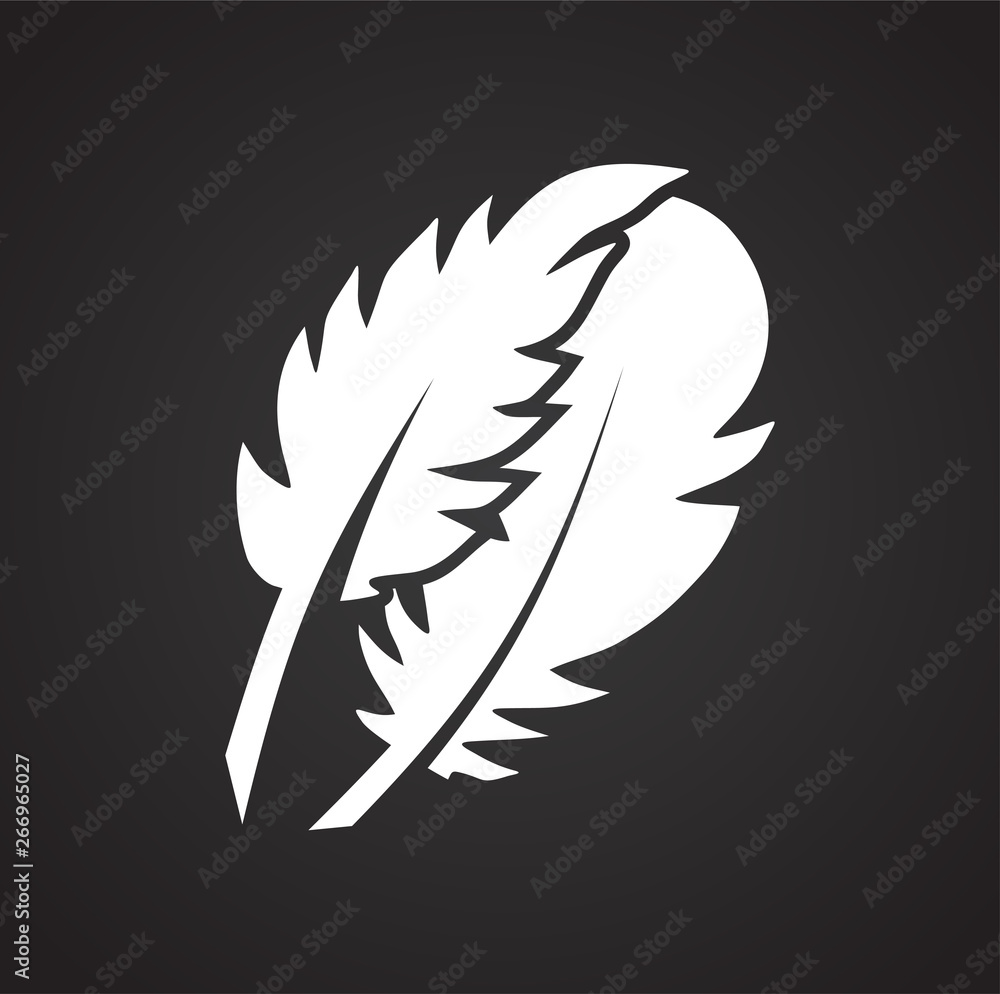 Poster feather icon on background for graphic and web design. simple vector sign. internet concept symbol f