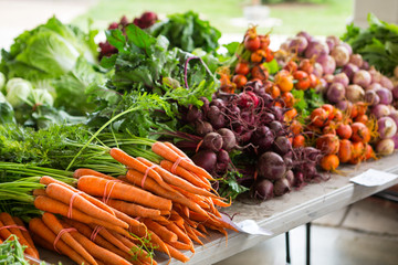 Fresh root vegetables at a Farmer's Market