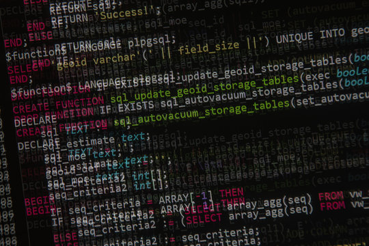concept of running python database code on computer monitor