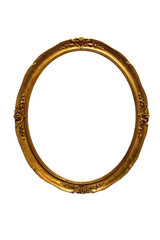 Isolated Photo Frame, Golden Antique Photo Frame, Ornamentation.