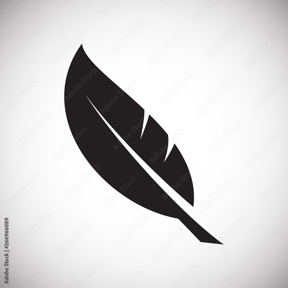 Poster feather icon on background for graphic and web design. simple vector sign. internet concept symbol f