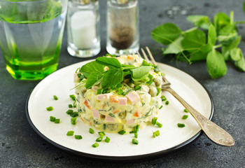 Traditional Russian salad 