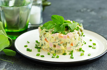 Traditional Russian salad 