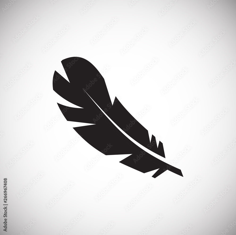 Poster feather icon on background for graphic and web design. simple vector sign. internet concept symbol f