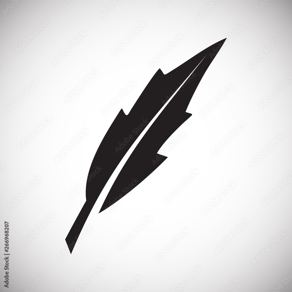 Poster feather icon on background for graphic and web design. simple vector sign. internet concept symbol f