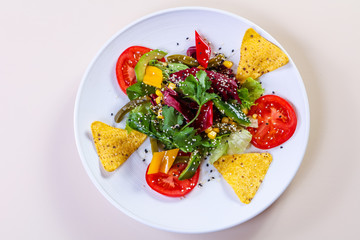 Vegetables salad with avocado