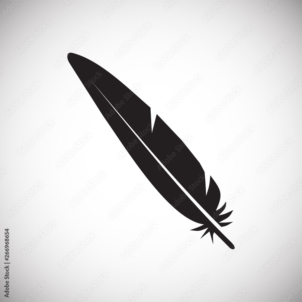 Poster feather icon on background for graphic and web design. simple vector sign. internet concept symbol f