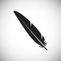 Feather icon on background for graphic and web design. Simple vector sign. Internet concept symbol for website button or mobile app.