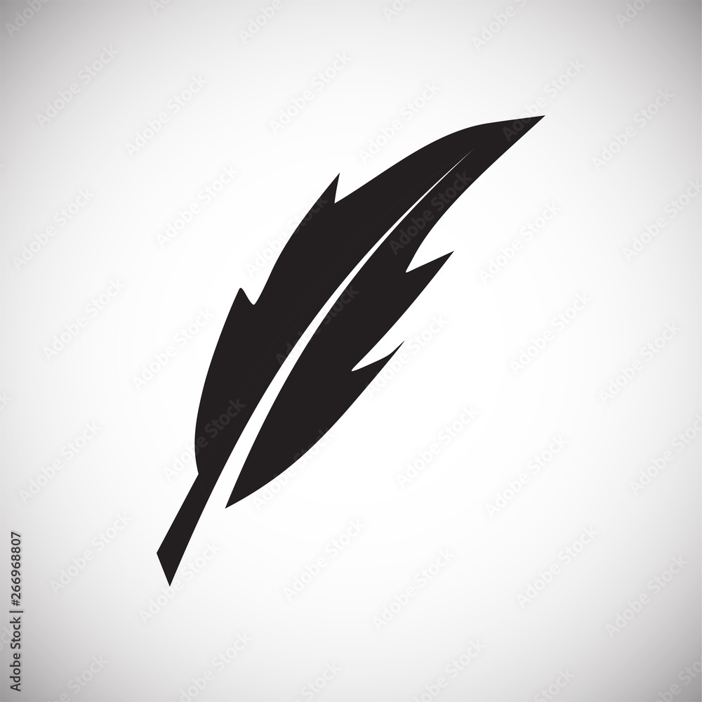 Poster feather icon on background for graphic and web design. simple vector sign. internet concept symbol f