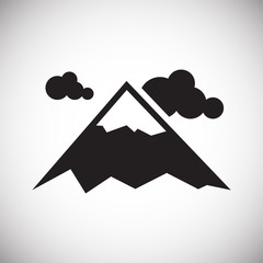 Mountain icon on background for graphic and web design. Simple vector sign. Internet concept symbol for website button or mobile app.