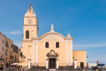 facade of the church of Santa Maria della Piet&agrave; located on the island of Procida