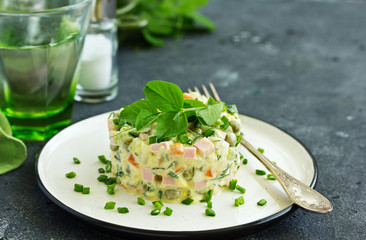 Traditional Russian salad 