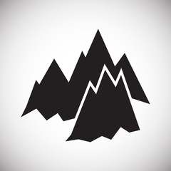 Fototapeta premium Mountain icon on background for graphic and web design. Simple vector sign. Internet concept symbol for website button or mobile app.