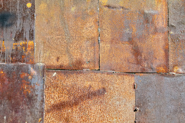 Texture of old rusty sheet metal. Grunge rusted metal texture.