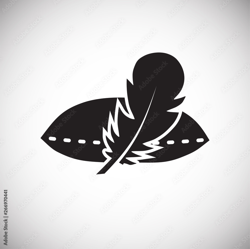 Poster feather icon on background for graphic and web design. simple vector sign. internet concept symbol f