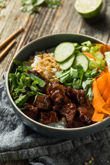 Homemade Thai Beef and Rice Bowl