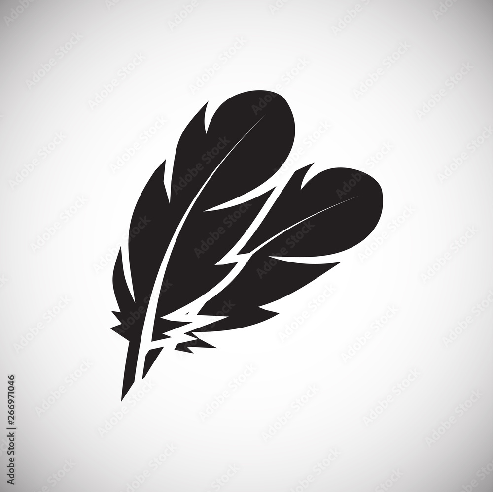 Poster feather icon on background for graphic and web design. simple vector sign. internet concept symbol f