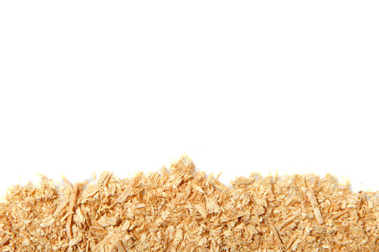 Background from a freshly cut brown sawdust