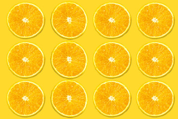 Creative concept summer pattern made of orange, summer concept.