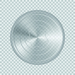 Transparent glass shield vector illustration isolated on white background