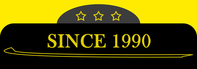 Naklejka premium Since 1990 sign logo emblem symbol