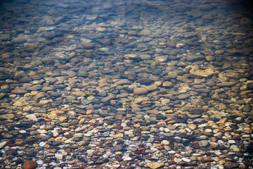 Underwater sea stones. sea water and pebbles, Stock image