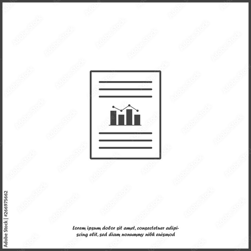 Poster vector document icon with growth rate and text on white isolated background. symbol of fast money.