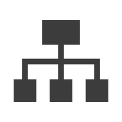 Flow chart icon on white background.